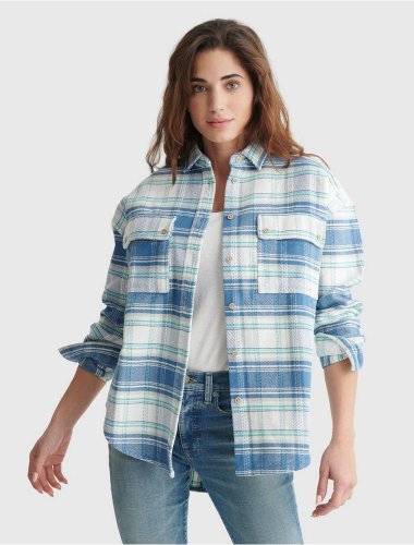 BOYFRIEND BRUSHED PLAID TWILL SHIRT | Lucky Brand