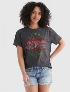 AC/DC HIGH VOLTAGE GRAPHIC BOYFRIEND TEE | Lucky Brand