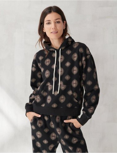 PRINTED SUEDED TERRY HOODIE | Lucky Brand